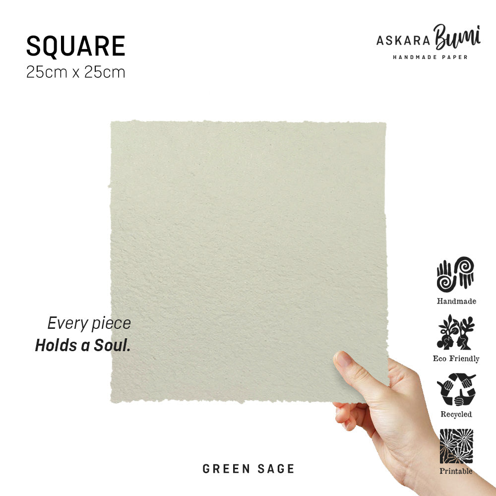 Kertas Handmade Daur Ulang Green Sage