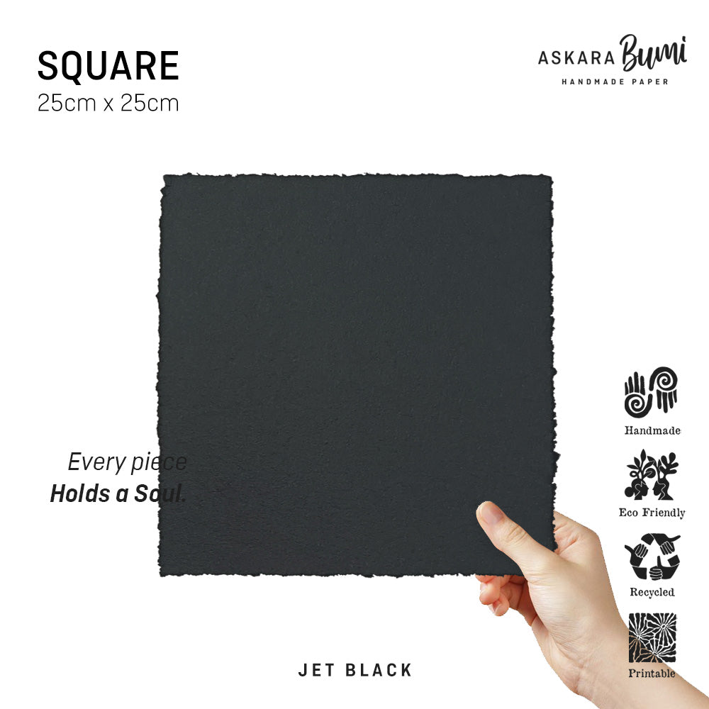 Kertas Handmade Daur Ulang Jet Black