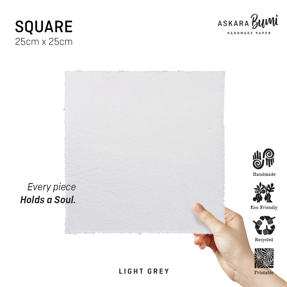 Kertas Handmade Daur Ulang Light Grey