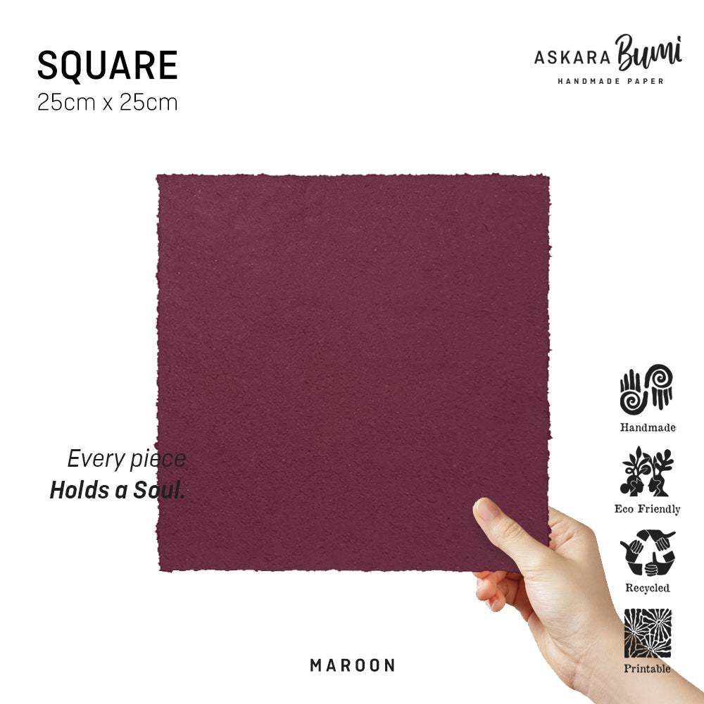 Kertas Handmade Daur Ulang Maroon