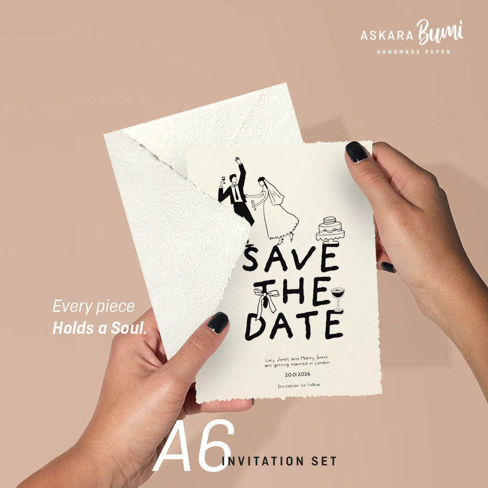 Paket Undangan Pernikahan Handmade Kertas Daur Ulang + Amplop