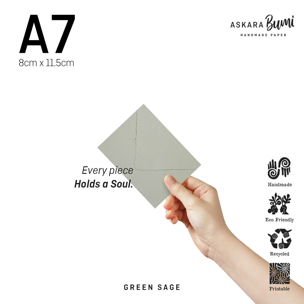 Amplop Handmade Daur Ulang Green Sage