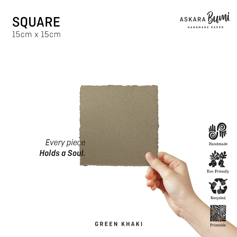 Kertas Handmade Daur Ulang Green Khaki
