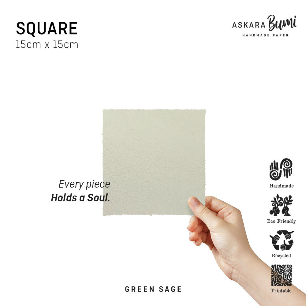 Kertas Handmade Daur Ulang Green Sage