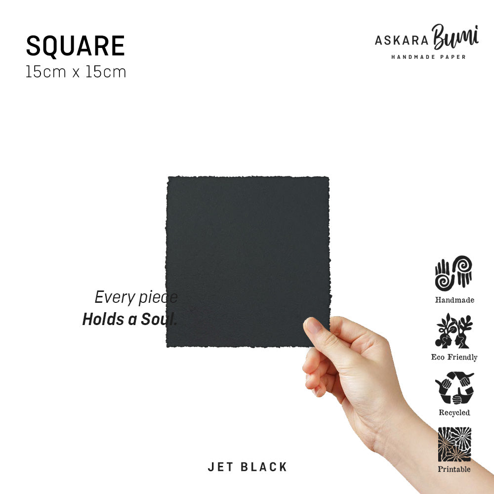 Kertas Handmade Daur Ulang Jet Black