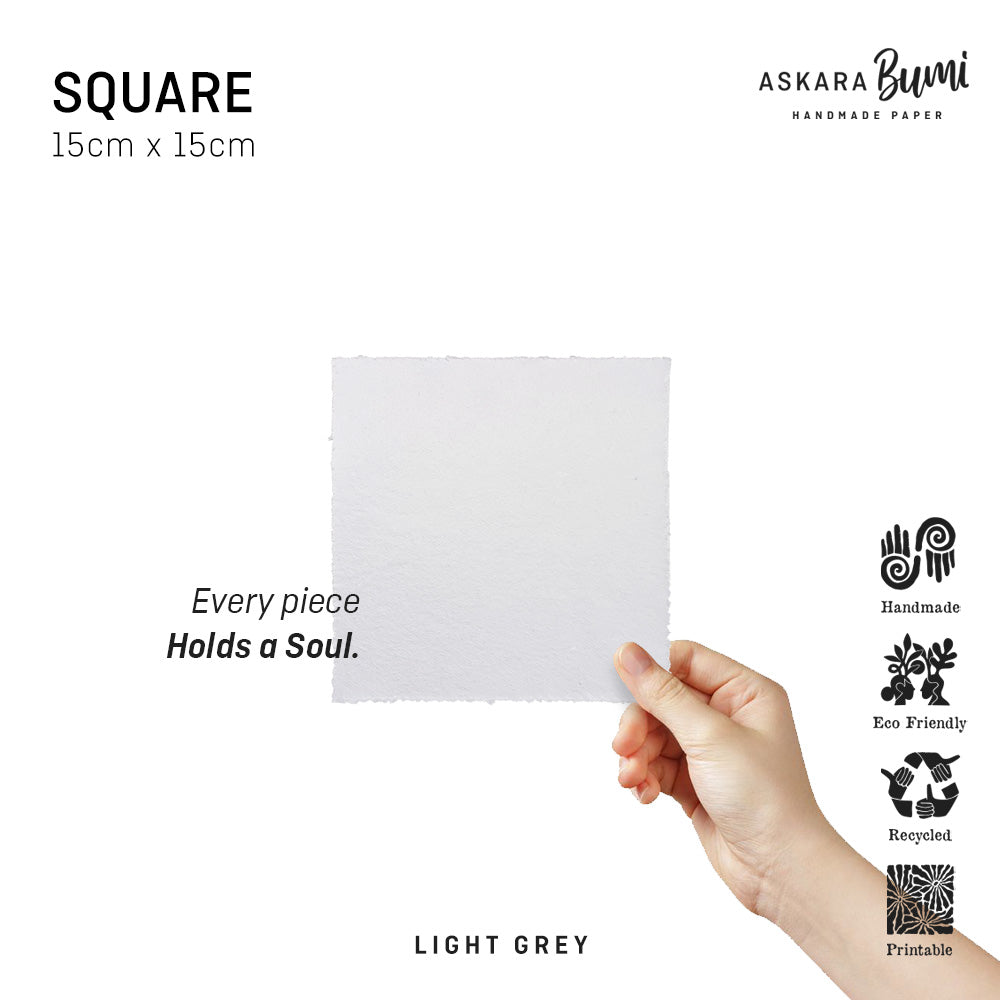 Kertas Handmade Daur Ulang Light Grey