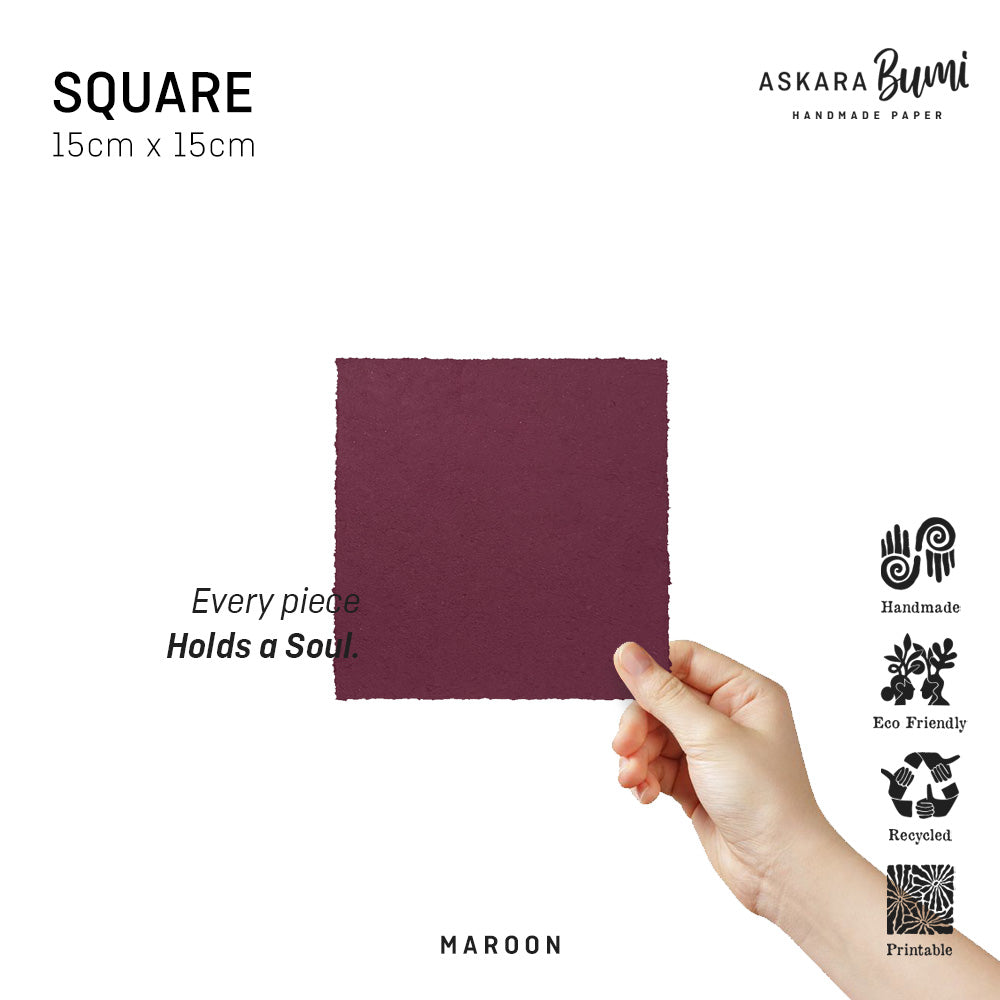 Kertas Handmade Daur Ulang Maroon