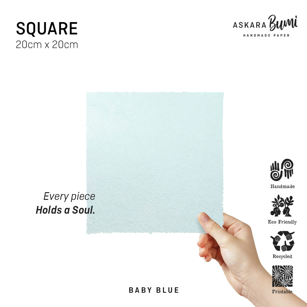 Kertas Handmade Daur Ulang Baby Blue