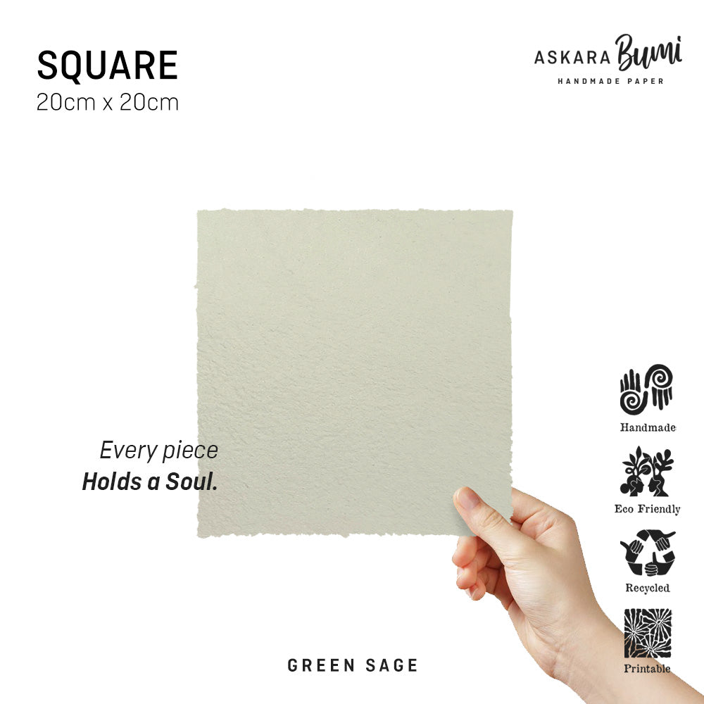 Kertas Handmade Daur Ulang Green Sage