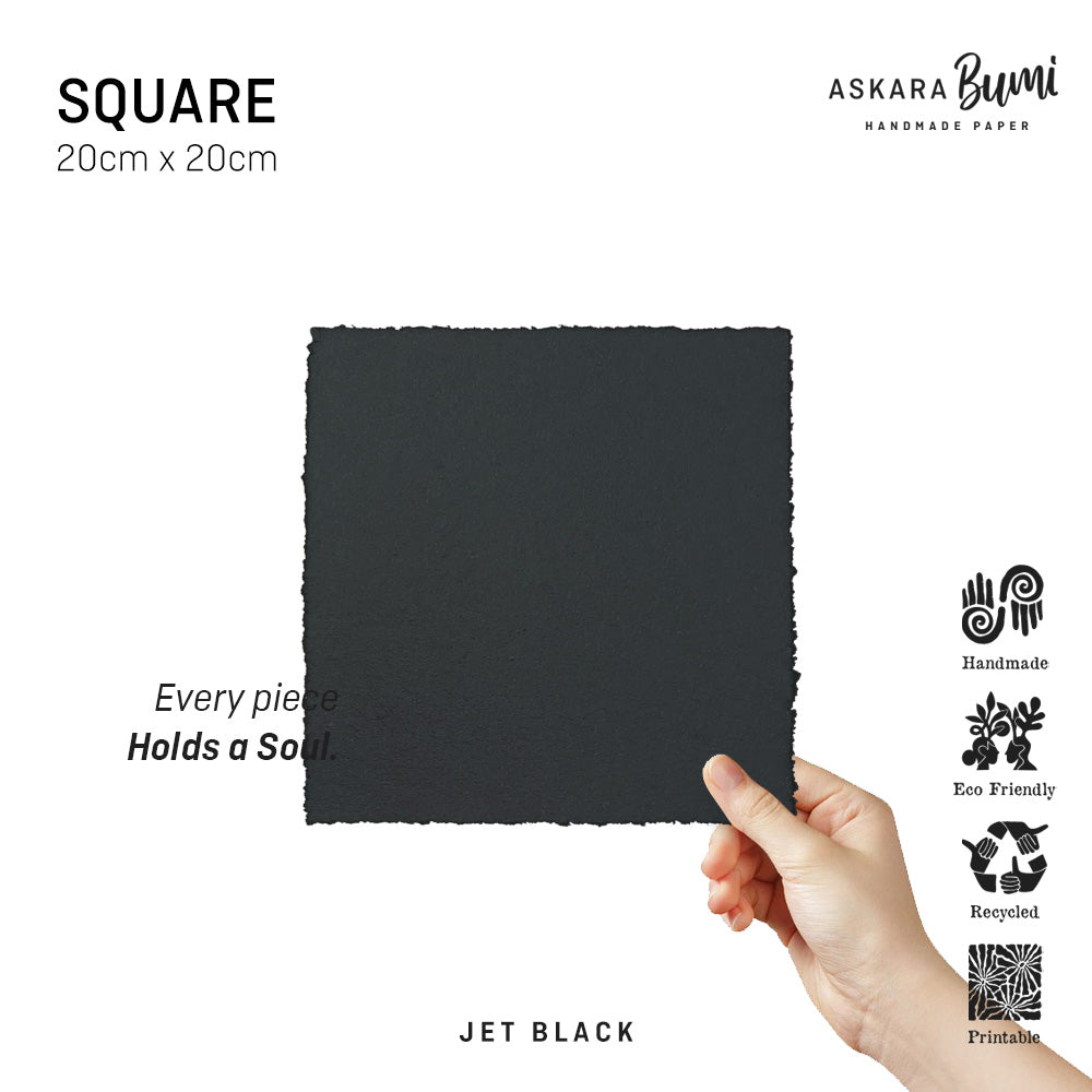Kertas Handmade Daur Ulang Jet Black