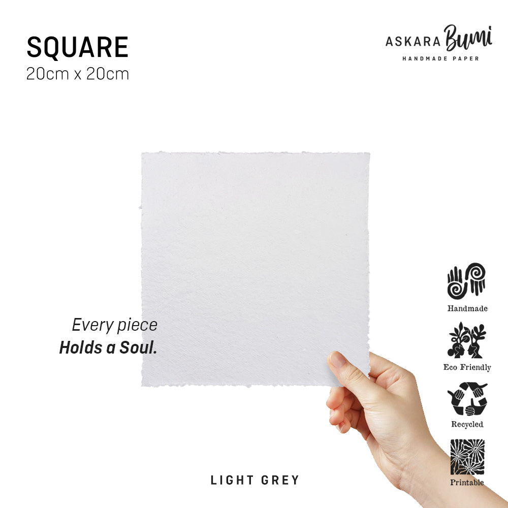 Kertas Handmade Daur Ulang Light Grey