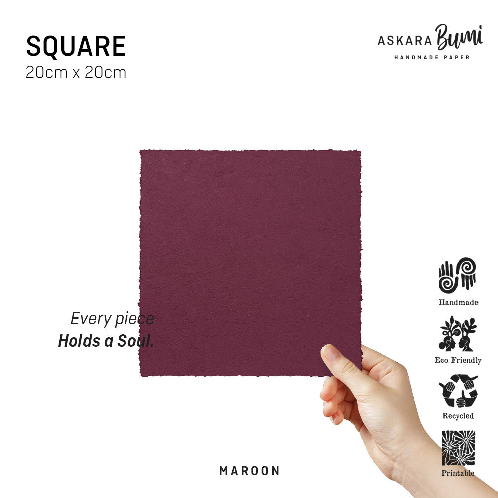 Kertas Handmade Daur Ulang Maroon