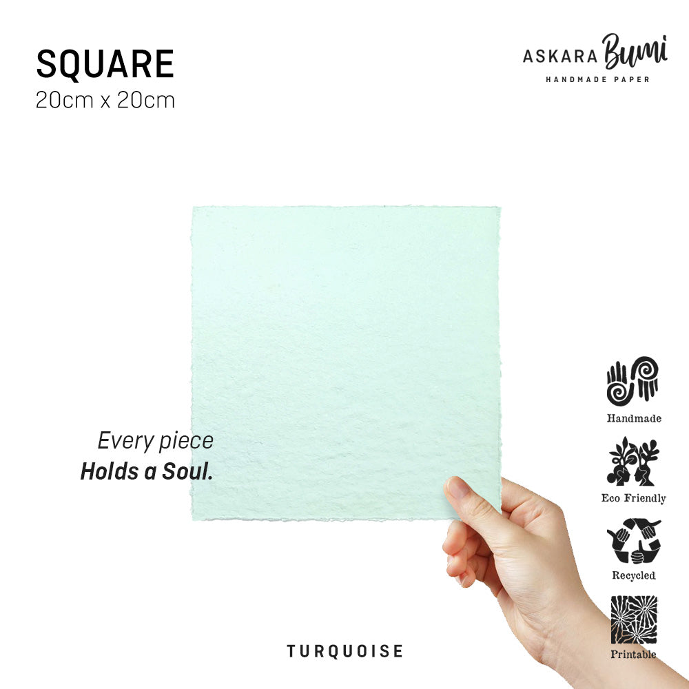 Kertas Handmade Daur Ulang Turquoise