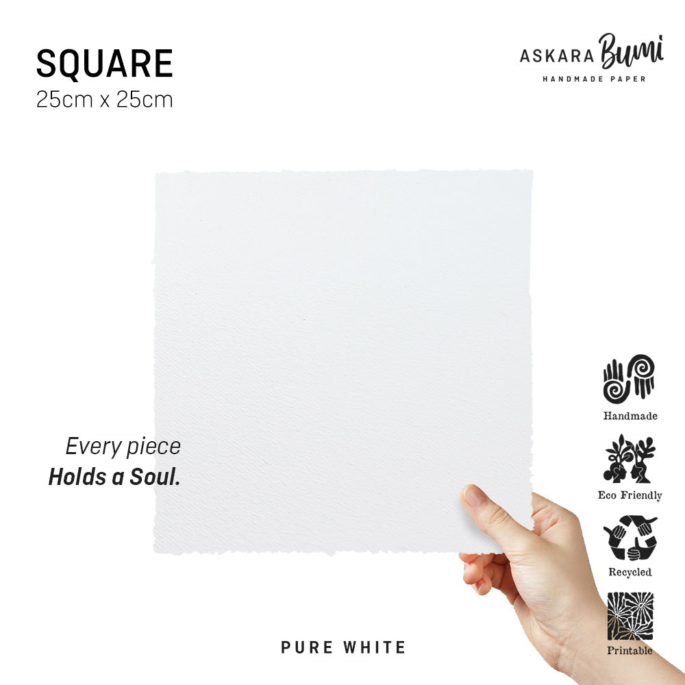Kertas Handmade Daur Ulang Pure White
