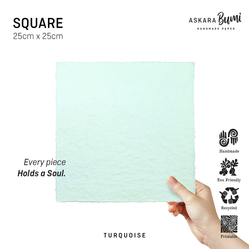 Kertas Handmade Daur Ulang Turquoise
