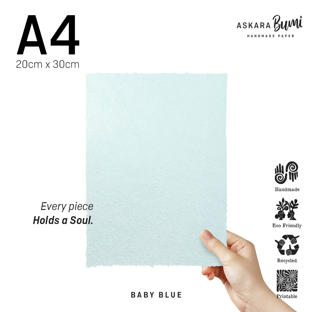 Kertas Handmade Daur Ulang Baby Blue