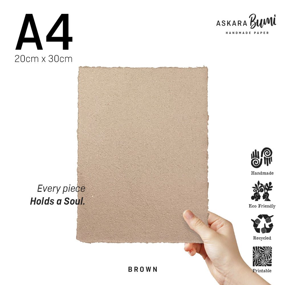 Kertas Handmade Daur Ulang Brown