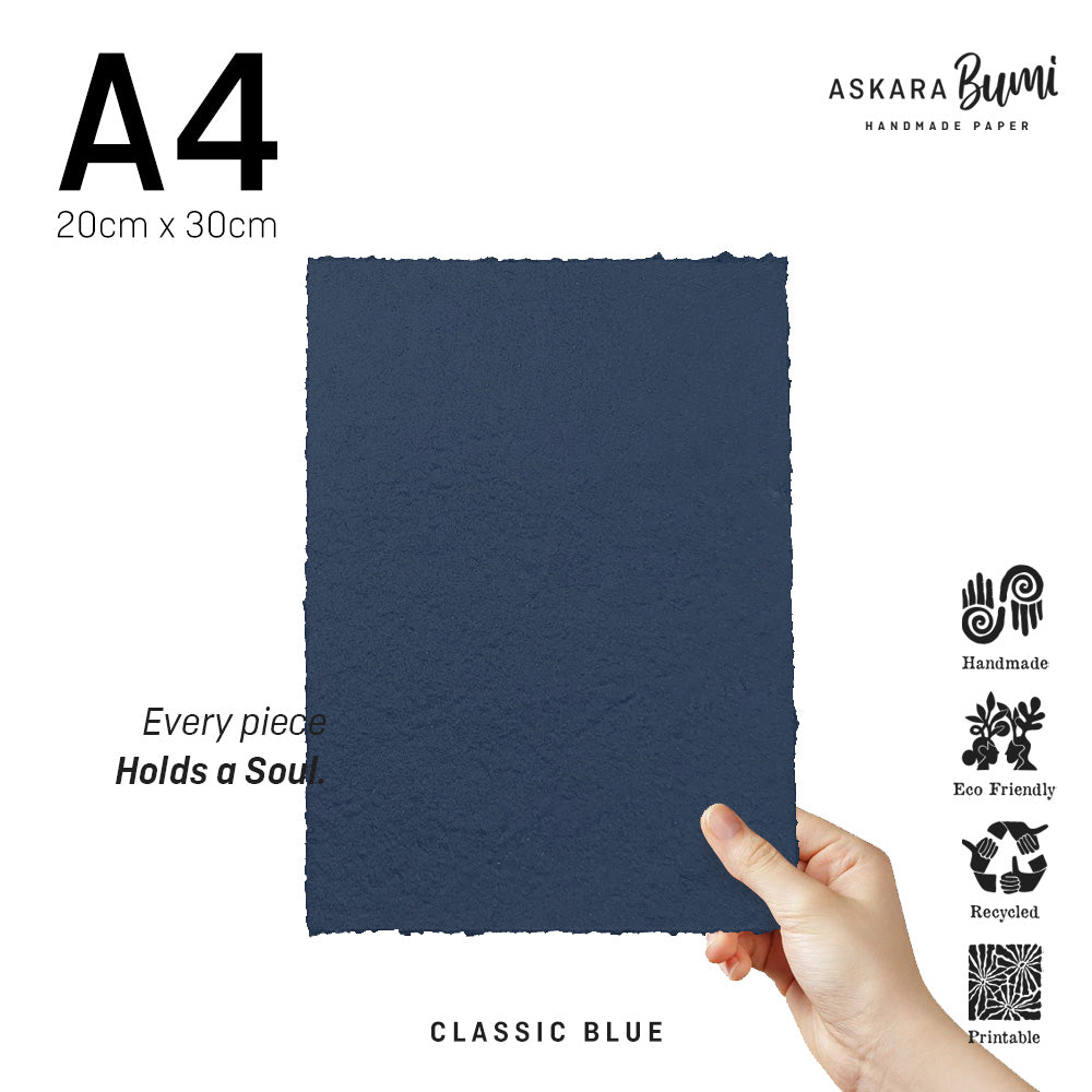 Kertas Handmade Daur Ulang Classic Blue
