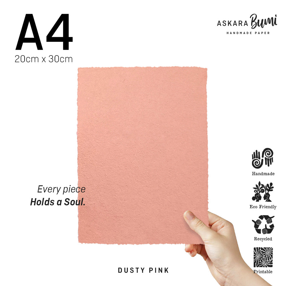 Kertas Handmade Daur Ulang Dusty Pink