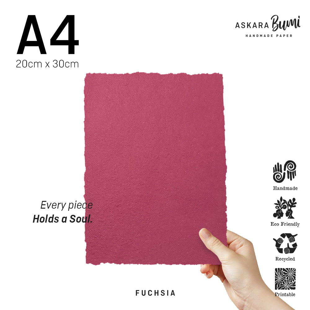 Kertas Handmade Daur Ulang Fuchsia
