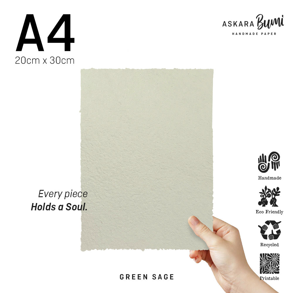 Kertas Handmade Daur Ulang Green Sage