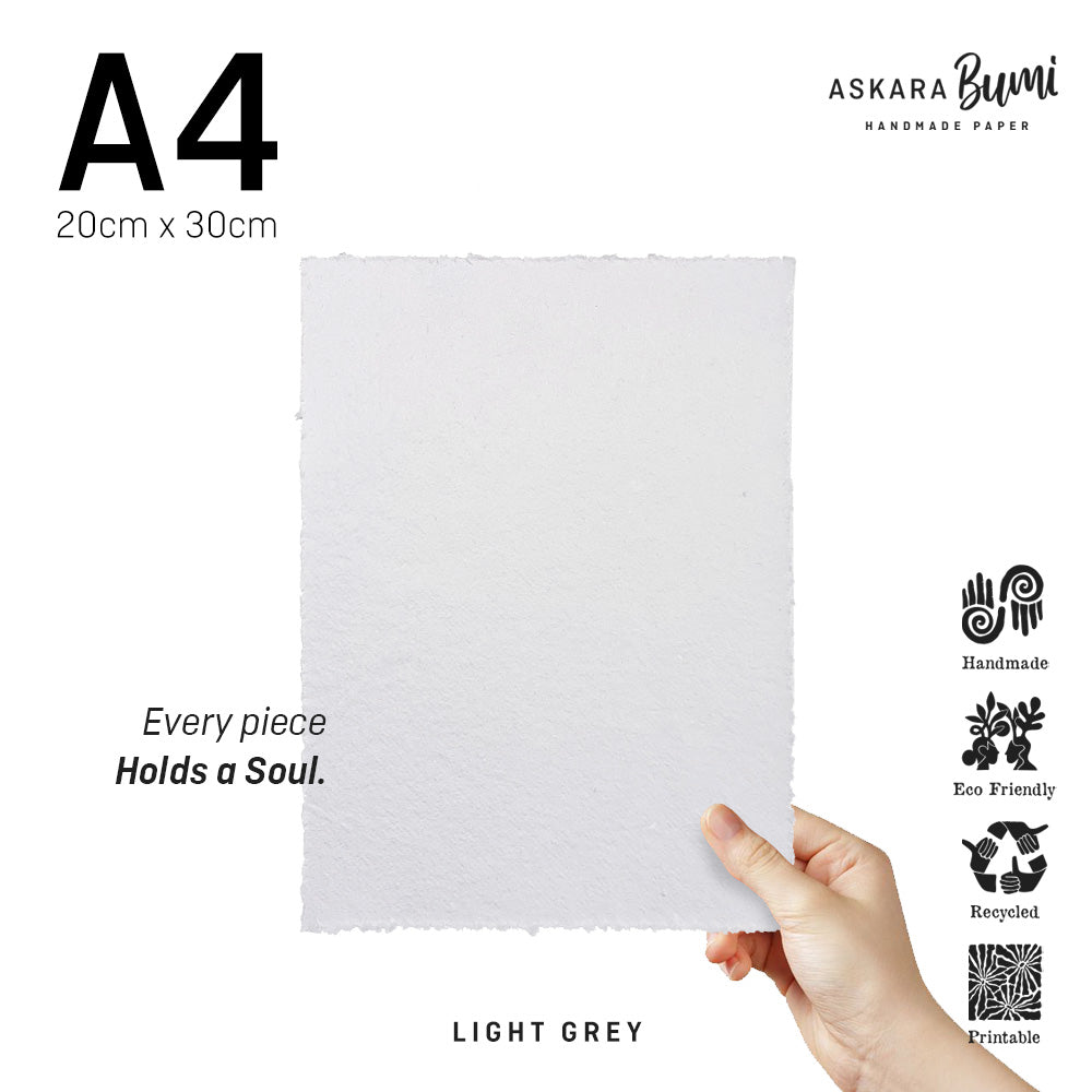 Kertas Handmade Daur Ulang Light Grey