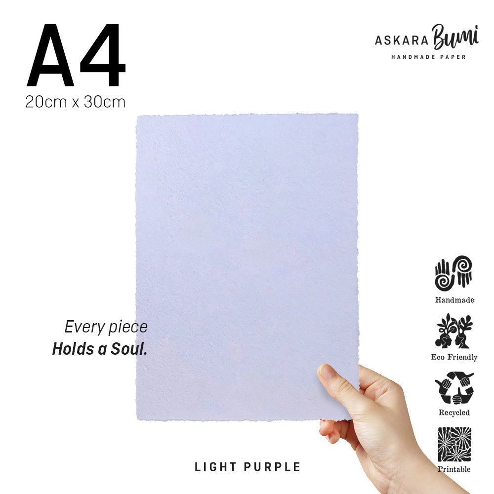 Kertas Handmade Daur Ulang Light Purple