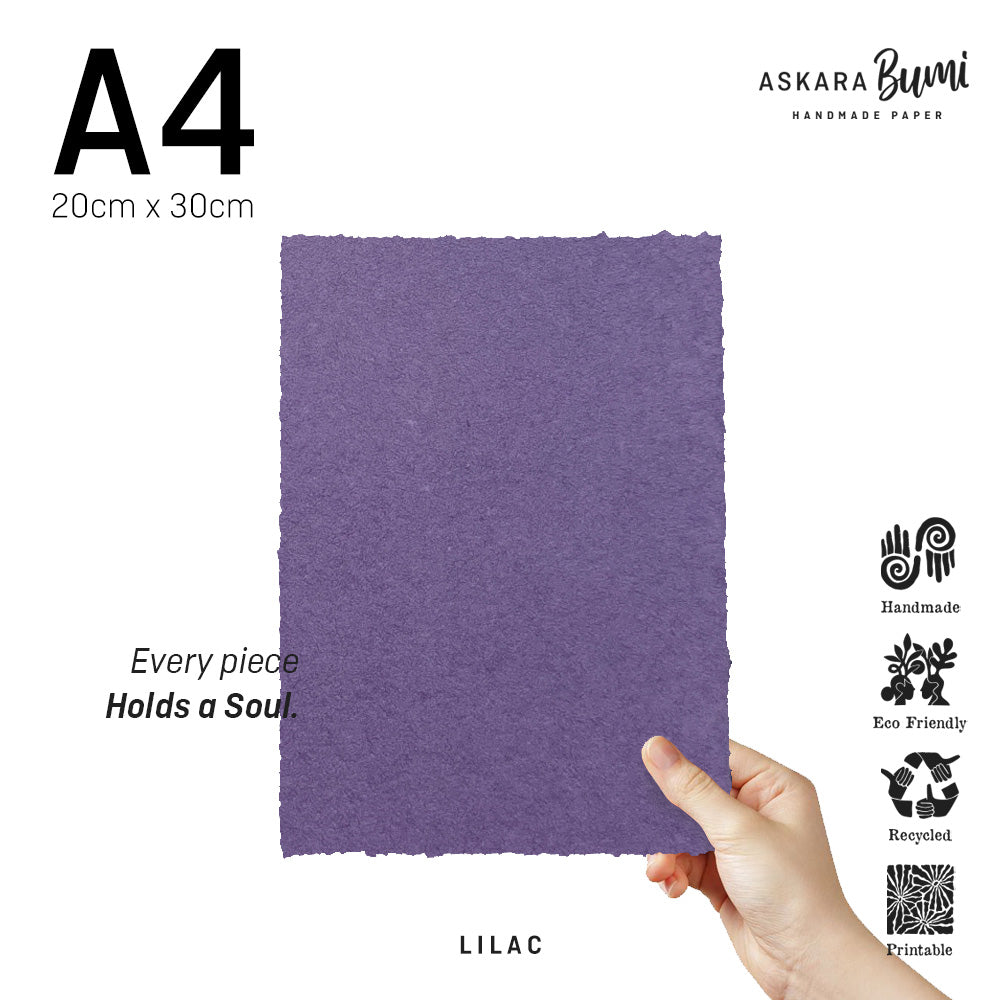 Kertas Handmade Daur Ulang Lilac