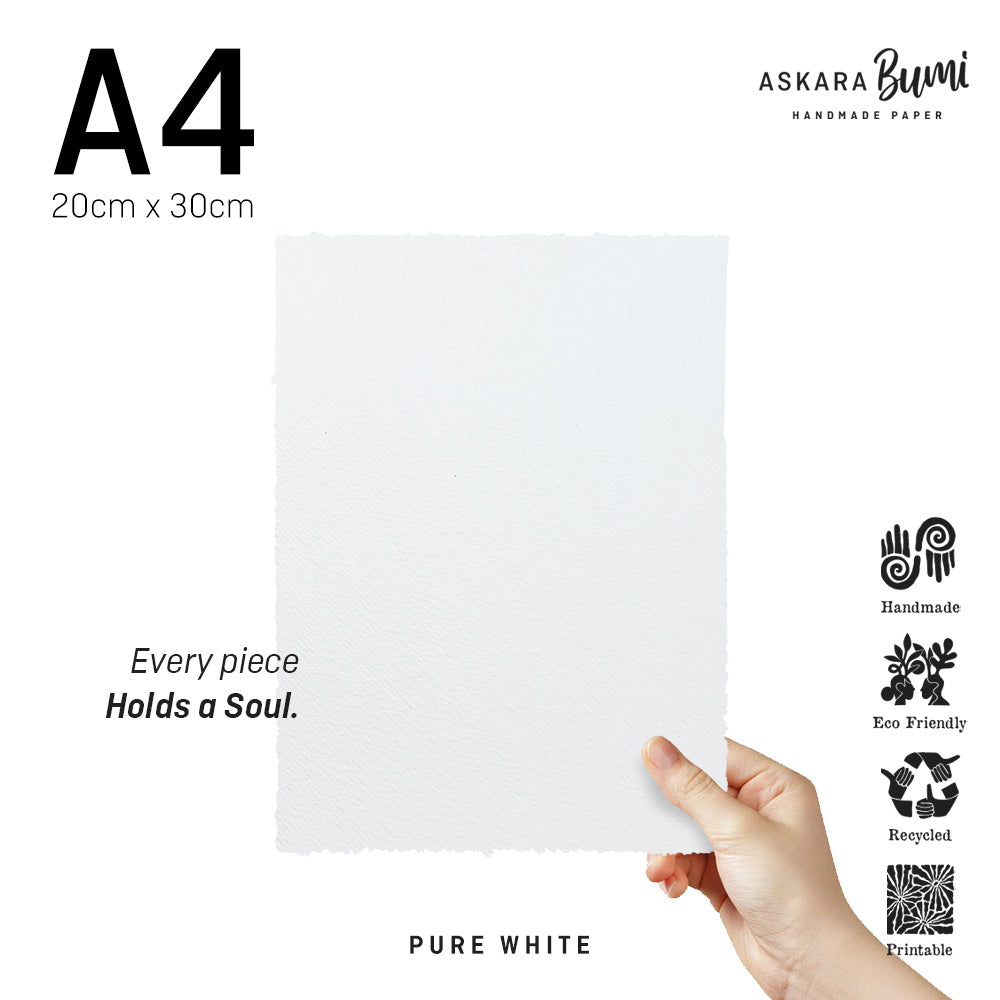 Kertas Handmade Daur Ulang Pure White