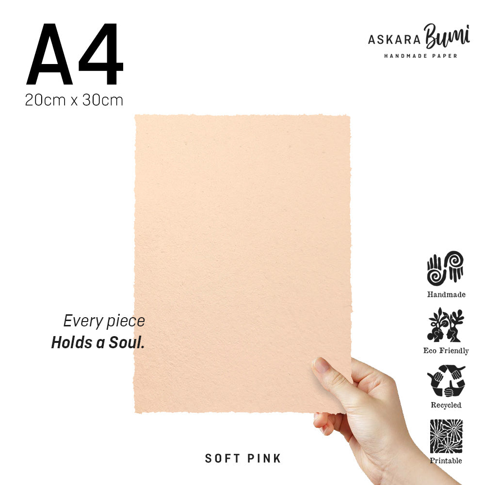 Kertas Handmade Daur Ulang Soft Pink