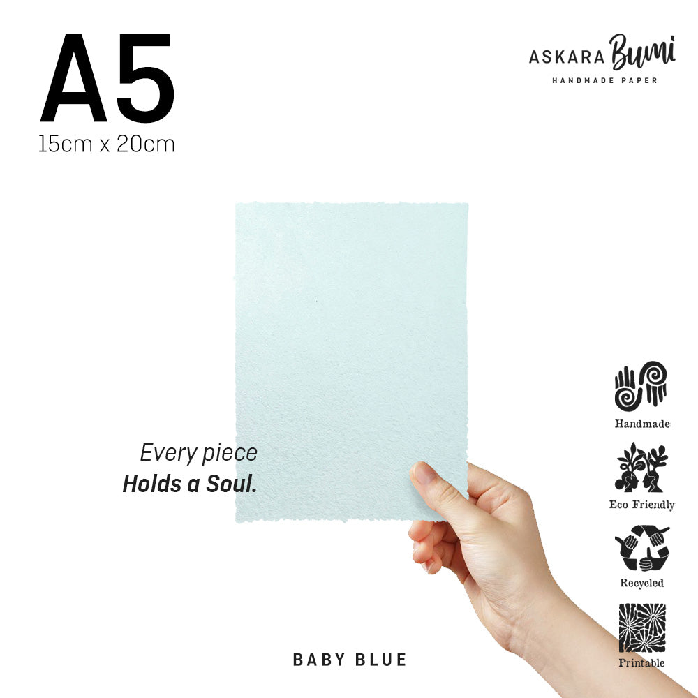 Kertas Handmade Daur Ulang Baby Blue