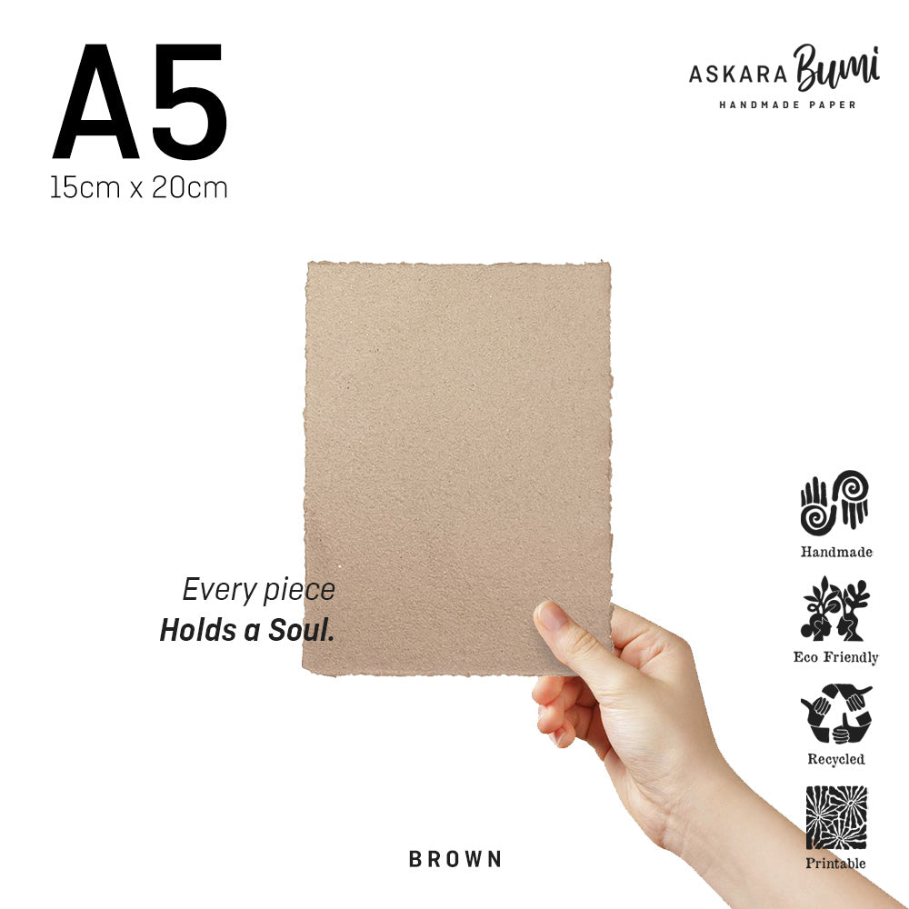 Kertas Handmade Daur Ulang Brown
