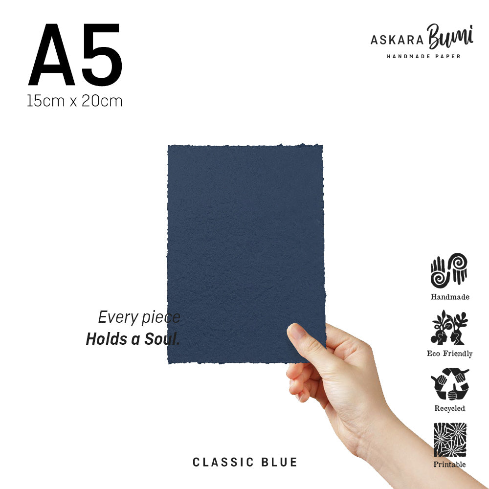 Kertas Handmade Daur Ulang Classic Blue