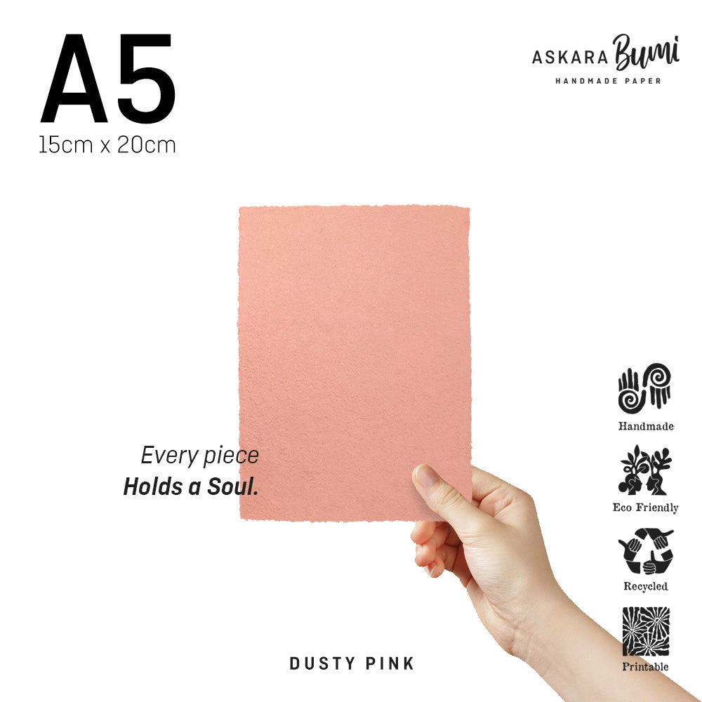 Kertas Handmade Daur Ulang Dusty Pink