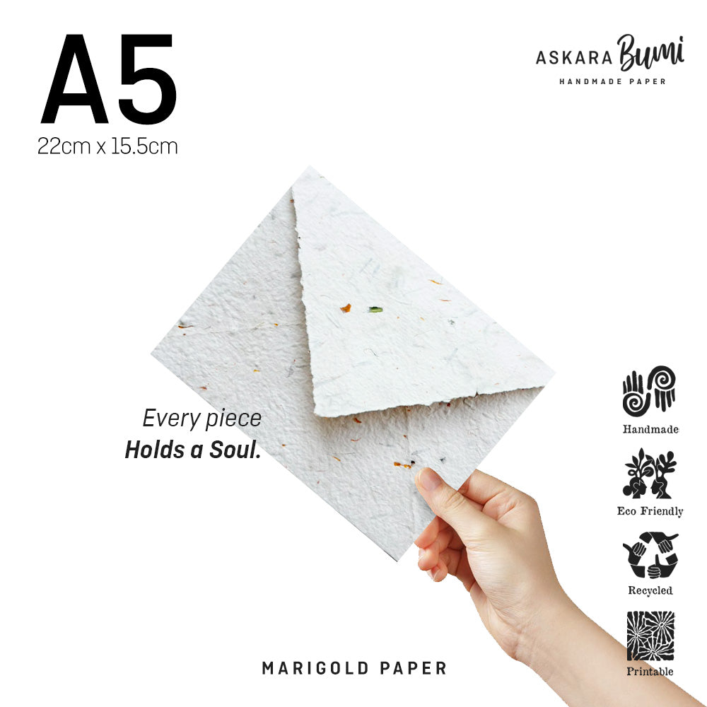 Kertas / Amplop Handmade Daur Ulang Marigold