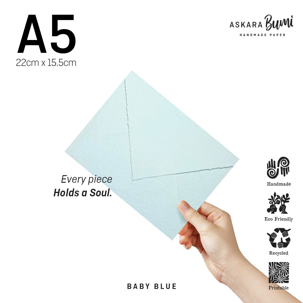Amplop Handmade Daur Ulang Baby Blue
