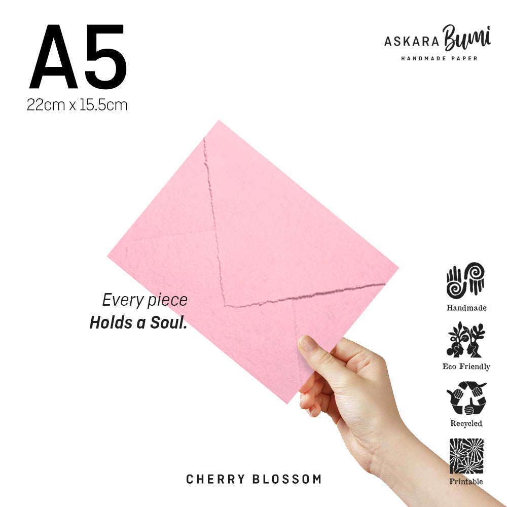 Amplop Handmade Daur Ulang Cherry Blossom
