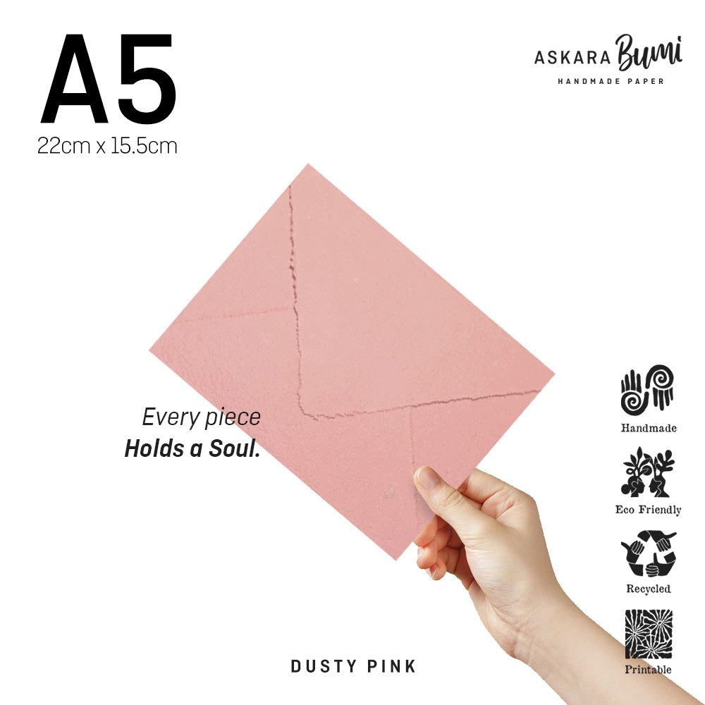 Amplop Handmade Daur Ulang Dusty Pink