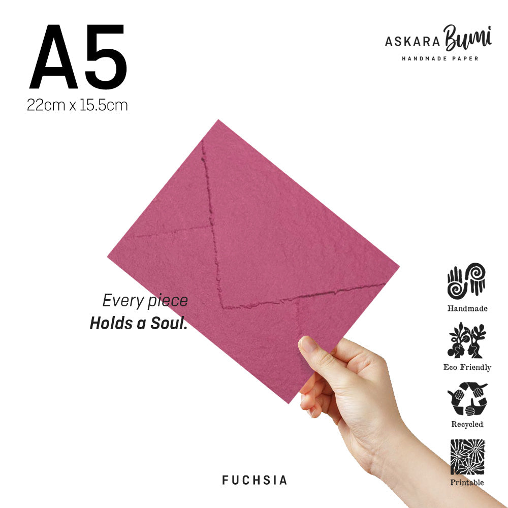 Amplop Handmade Daur Ulang Fuchsia