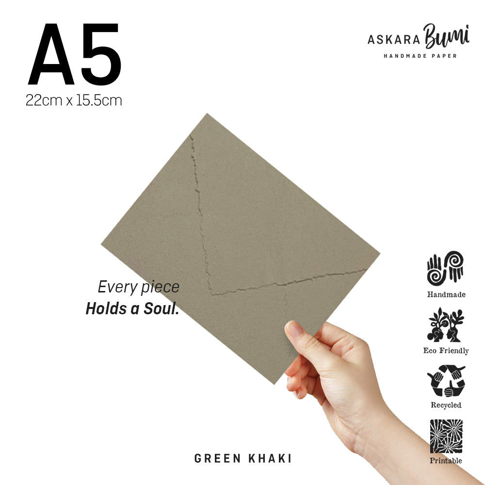 Amplop Handmade Daur Ulang Green Khaki