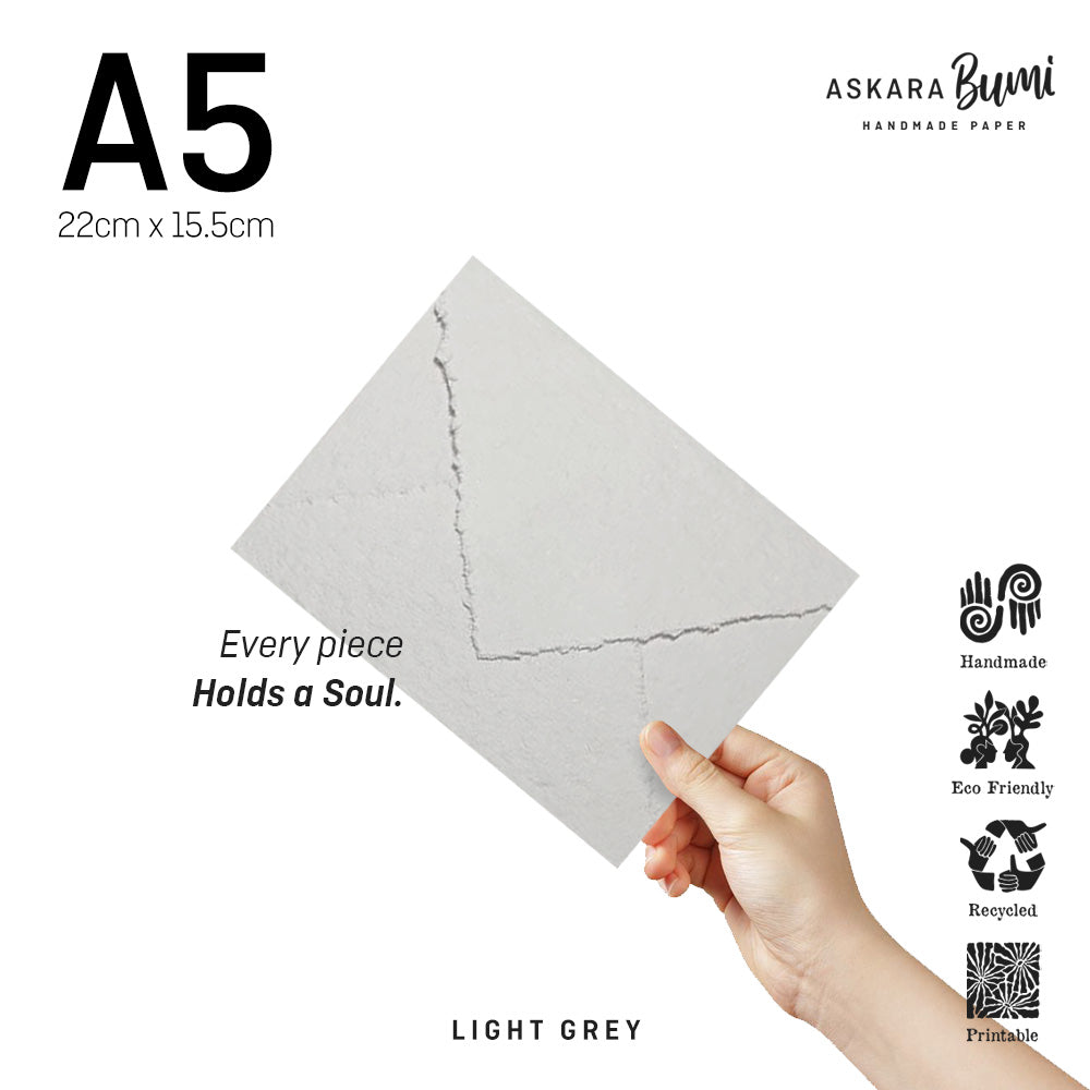 Amplop Handmade Daur Ulang Light Grey