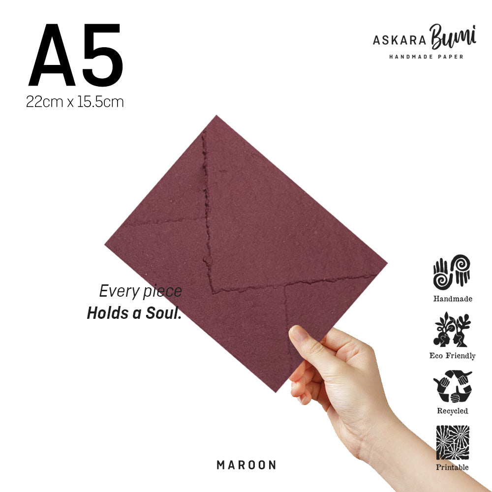 Amplop Handmade Daur Ulang Maroon