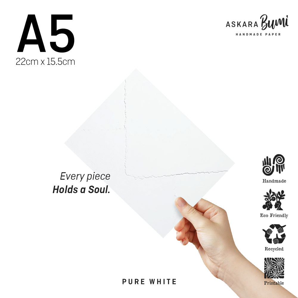 Amplop Handmade Daur Ulang Pure White