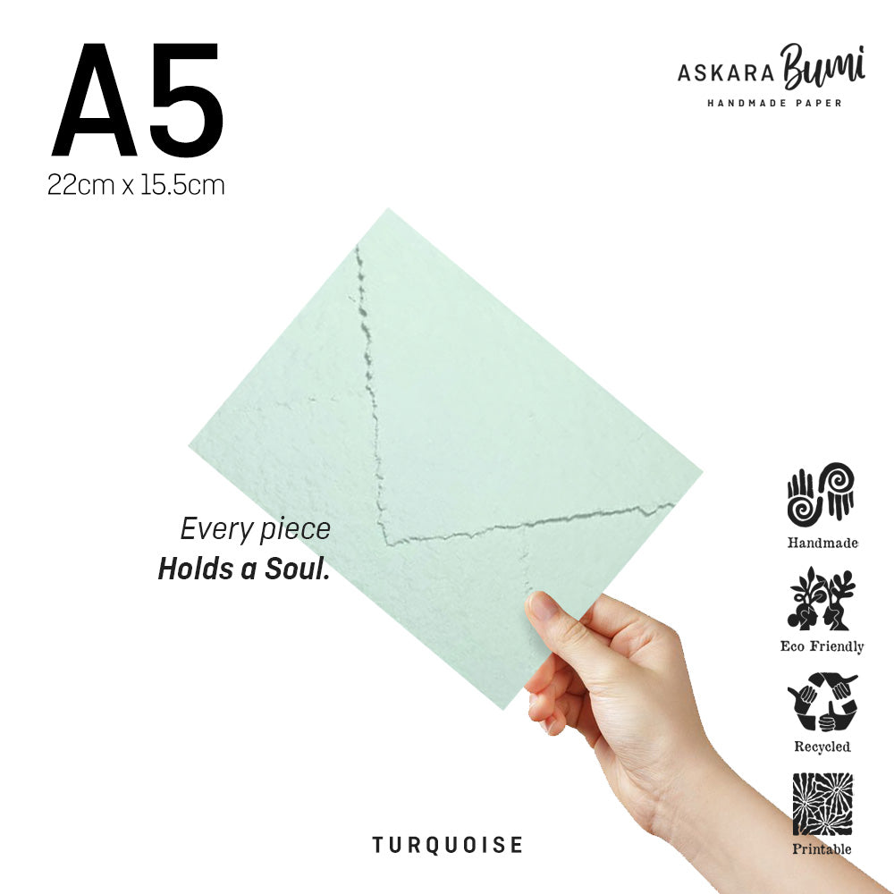 Amplop Handmade Daur Ulang Turquoise