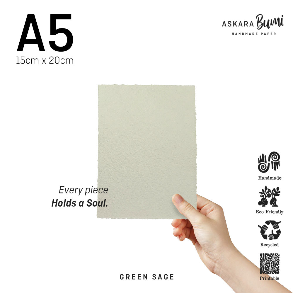 Kertas Handmade Daur Ulang Green Sage