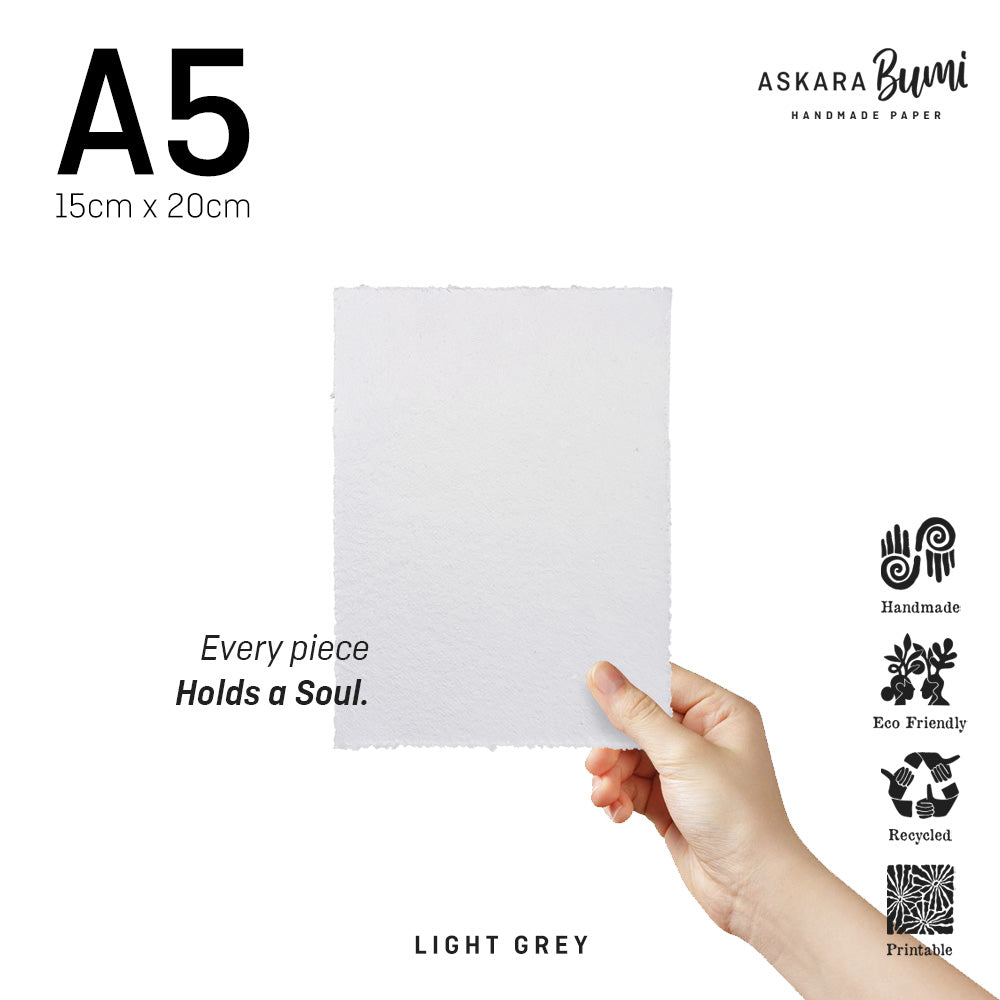 Kertas Handmade Daur Ulang Light Grey
