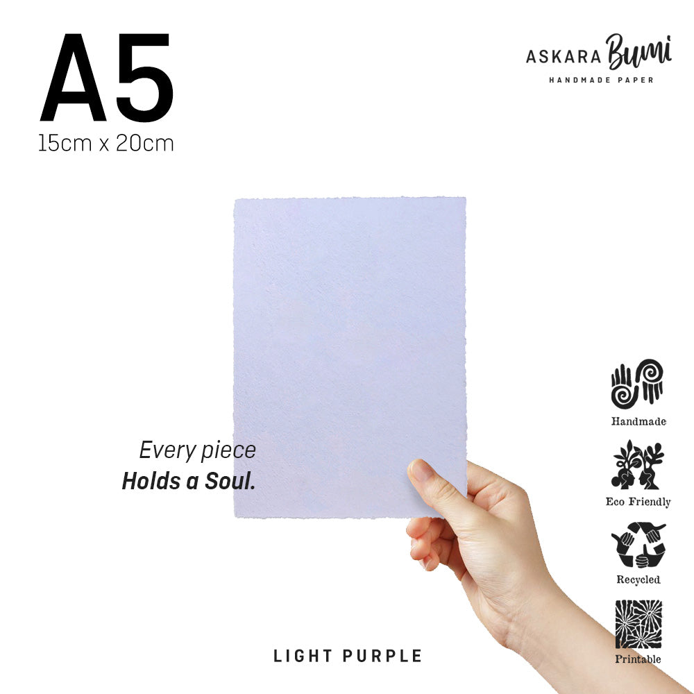 Kertas Handmade Daur Ulang Light Purple