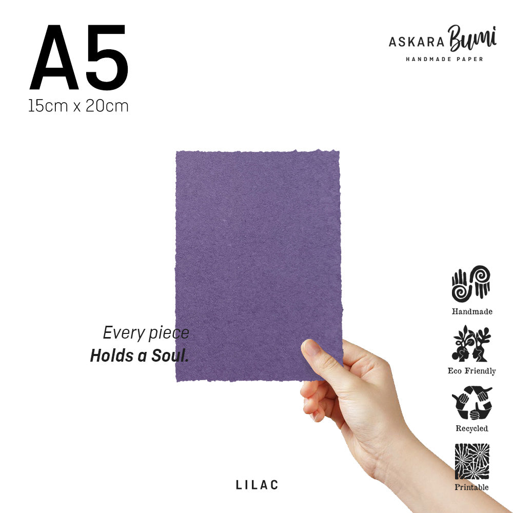 Kertas Handmade Daur Ulang Lilac
