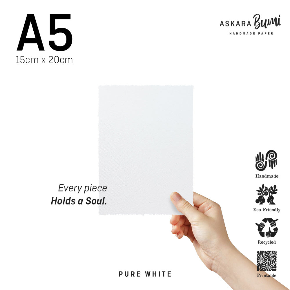 Kertas Handmade Daur Ulang Pure White