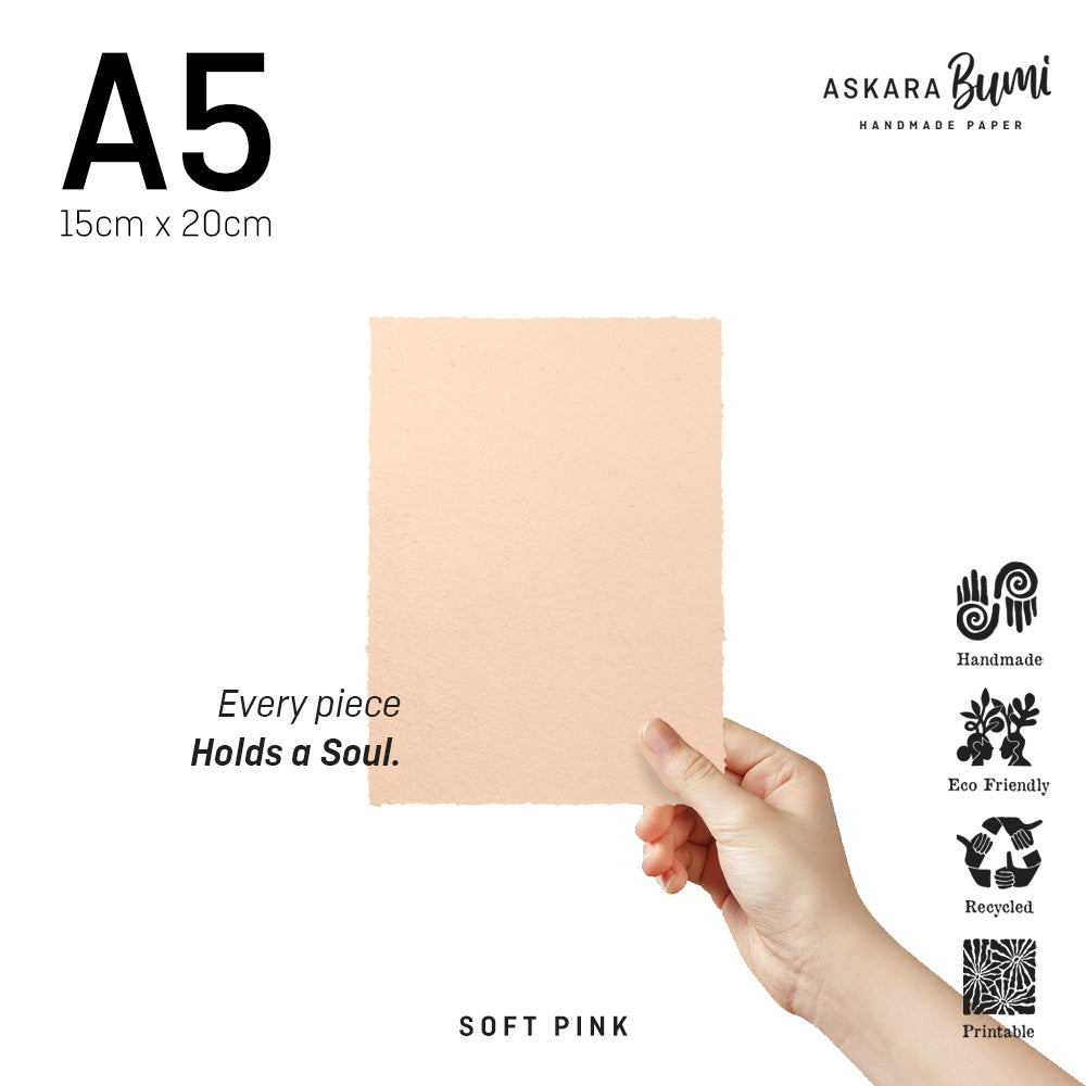 Kertas Handmade Daur Ulang Soft Pink